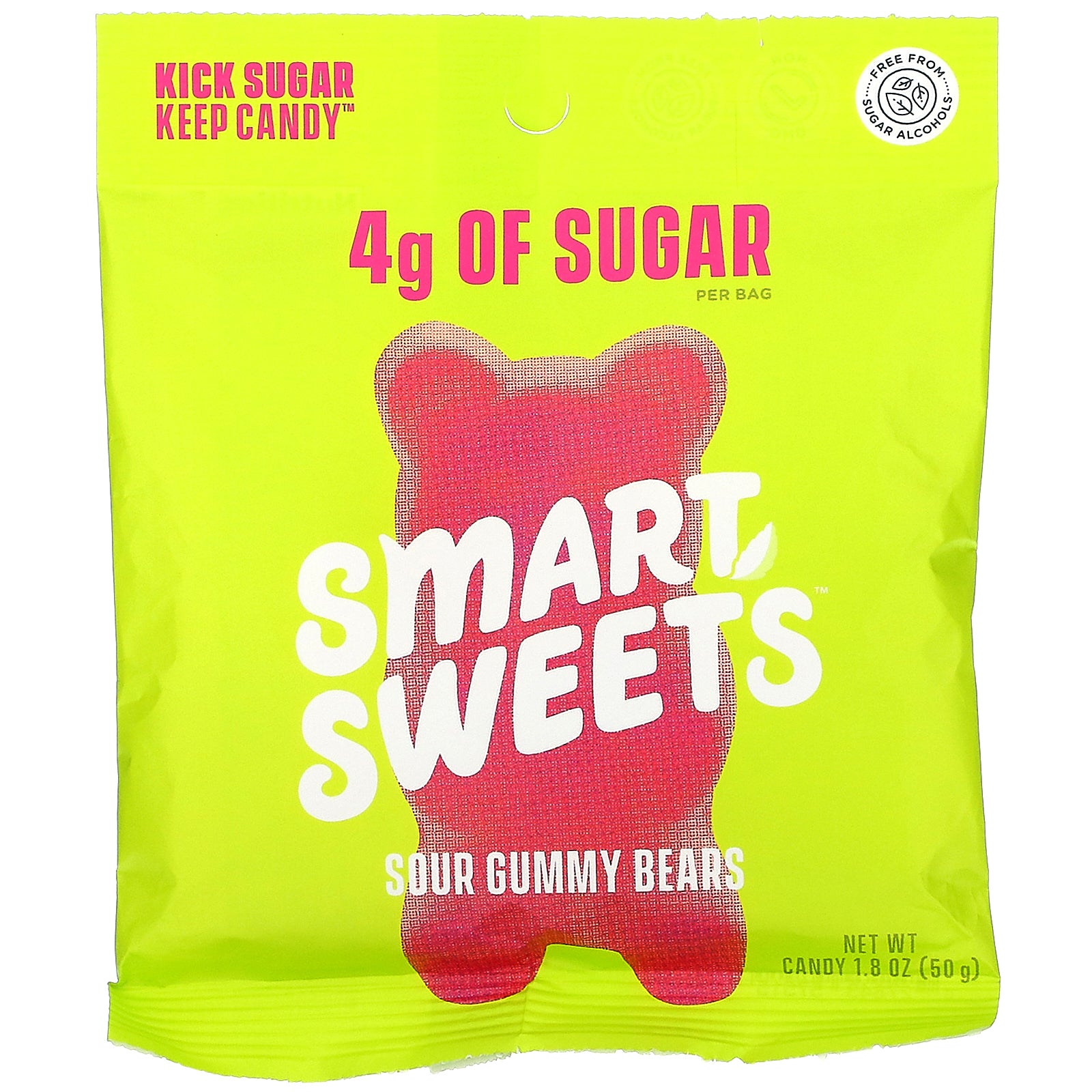 SmartSweets, Sour Gummy Bears, Raspberry, Apple, Lemon, Peach, 1.8 oz (50 g)