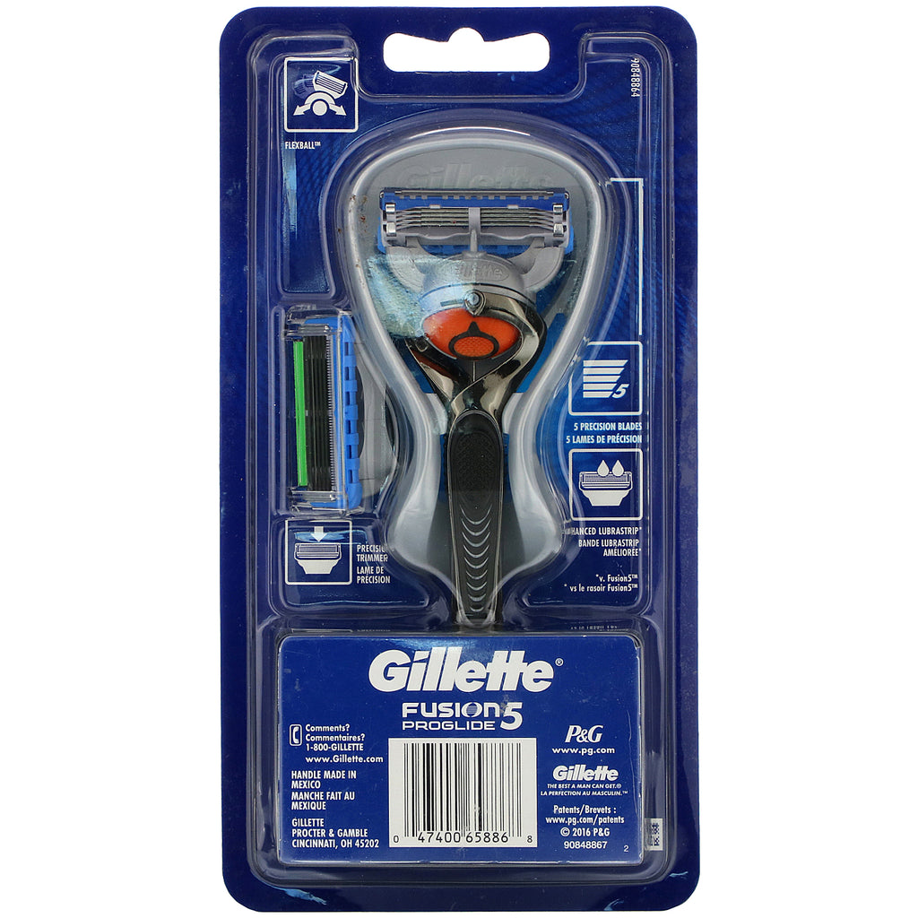Gillette, Fusion5 Proglide, 1 maquinilla de afeitar + 2 cartuchos