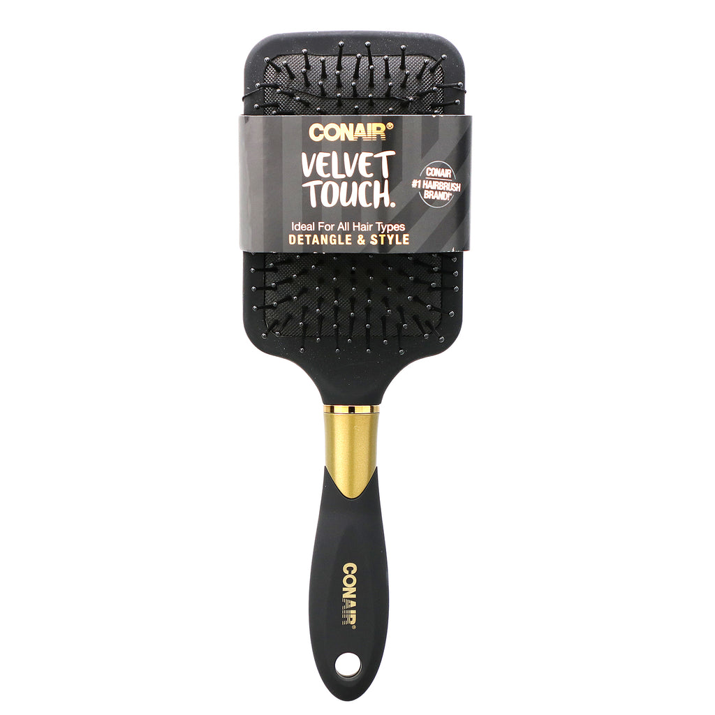 Conair, Velvet Touch, Detangle &amp; Style Hair Brush, 1 børste