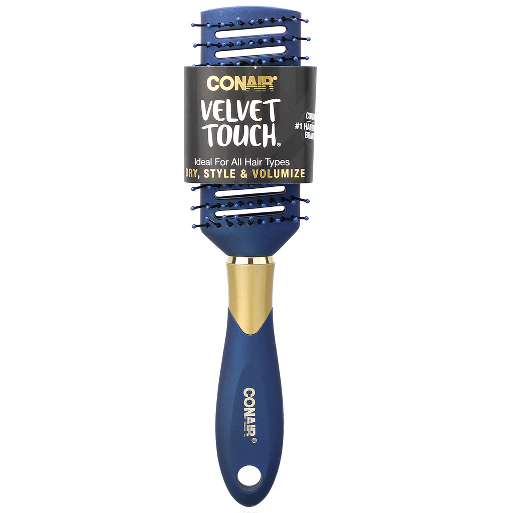 Conair, Velvet Touch, Dry, Style &amp; Volumize Vent-hårbørste, 1 børste