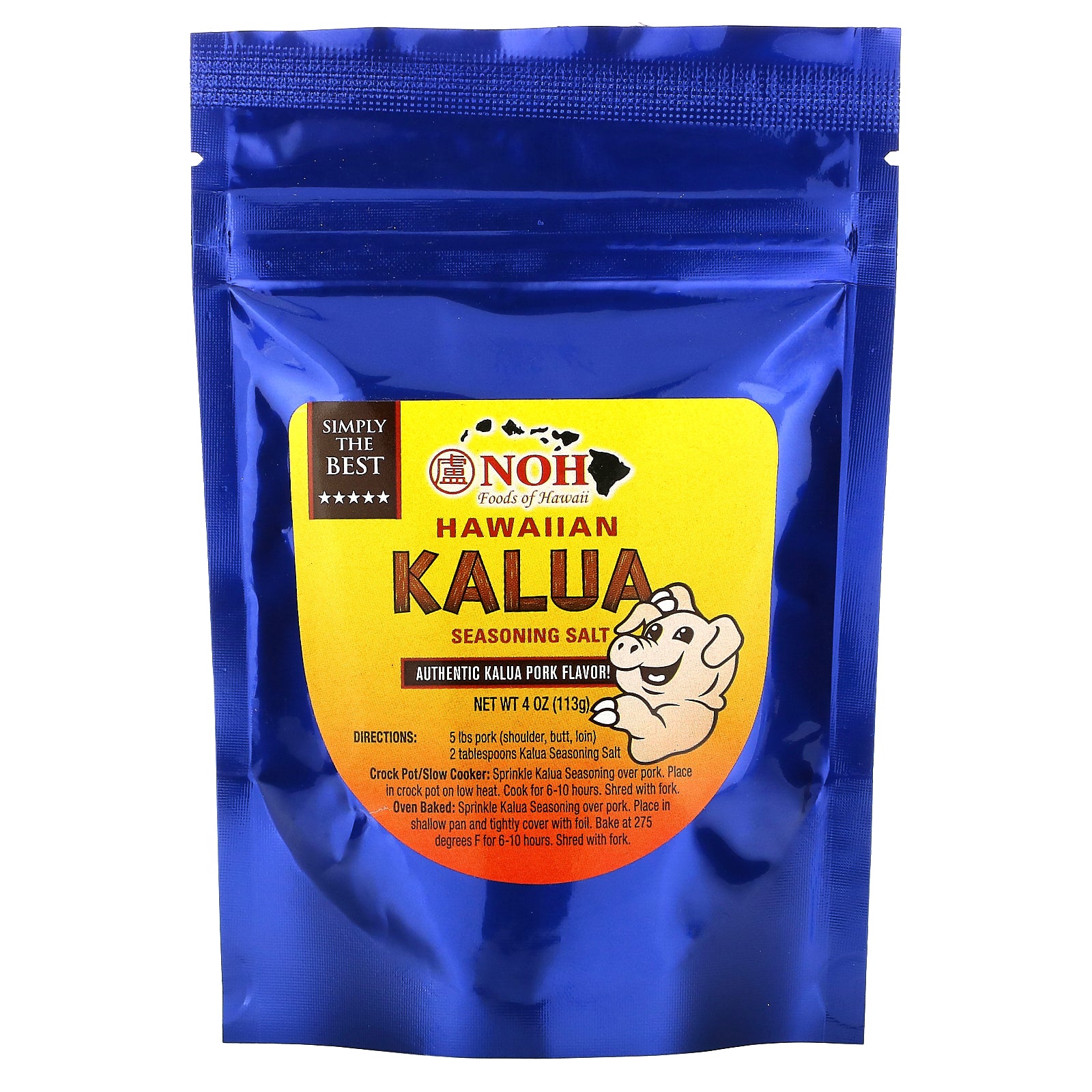 NOH Foods of Hawaii, Hawaiian Kalua Seasoning Salt, 4 oz (113 g)