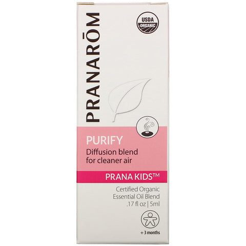 Pranarom, PRANA KIDS, Aceite esencial, Purificar, + 3 meses, 0,17 fl oz (5 ml)