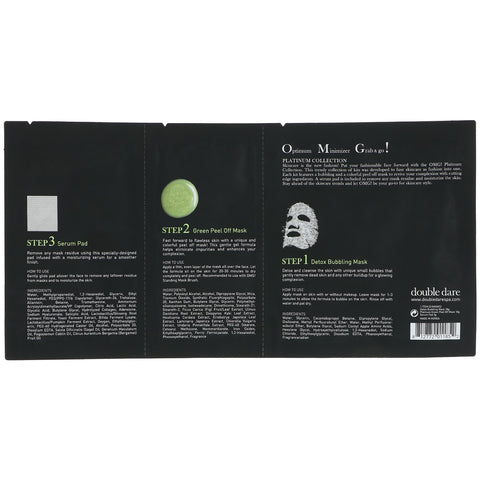 Double Dare, Platinum Green Facial Mask Kit, 1 sæt