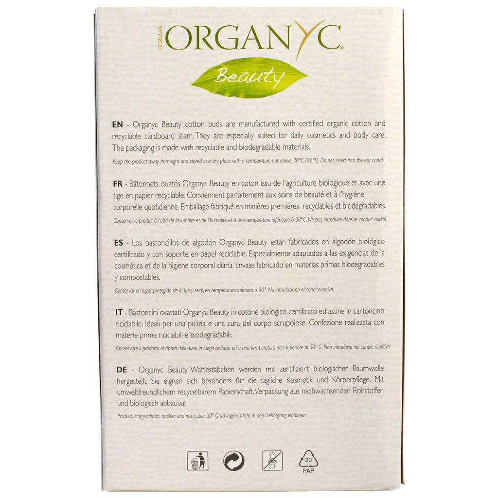 Organyc, Beauty,  Cotton Wool Buds, 200 Pieces