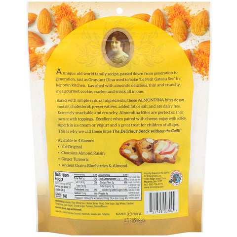 Almondina, mandelbid, ingefær gurkemeje mandel, 5 oz (142 g)