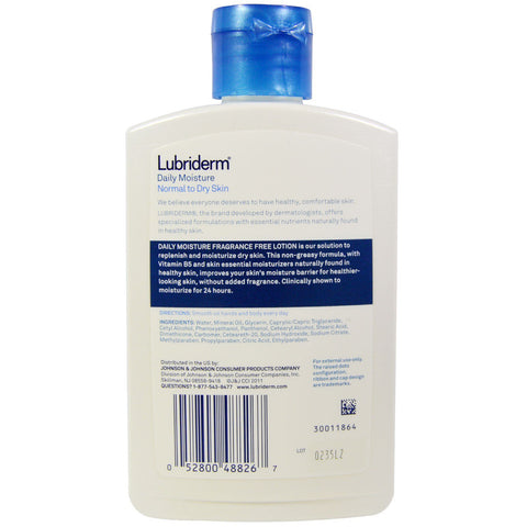 Lubriderm, loción humectante diaria, piel normal a seca, sin fragancia, 6 fl oz (177 ml)