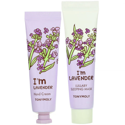 Tony Moly, I'm Lavender, Mask & Hand Cream Set, 4 Piece Set