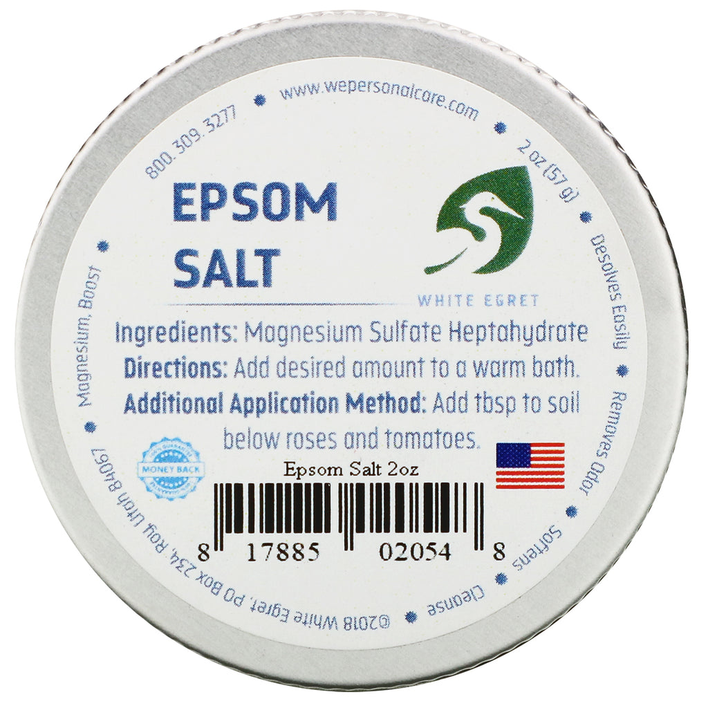 White Egret Personal Care, Epsom Salt, 2 oz (57 g)