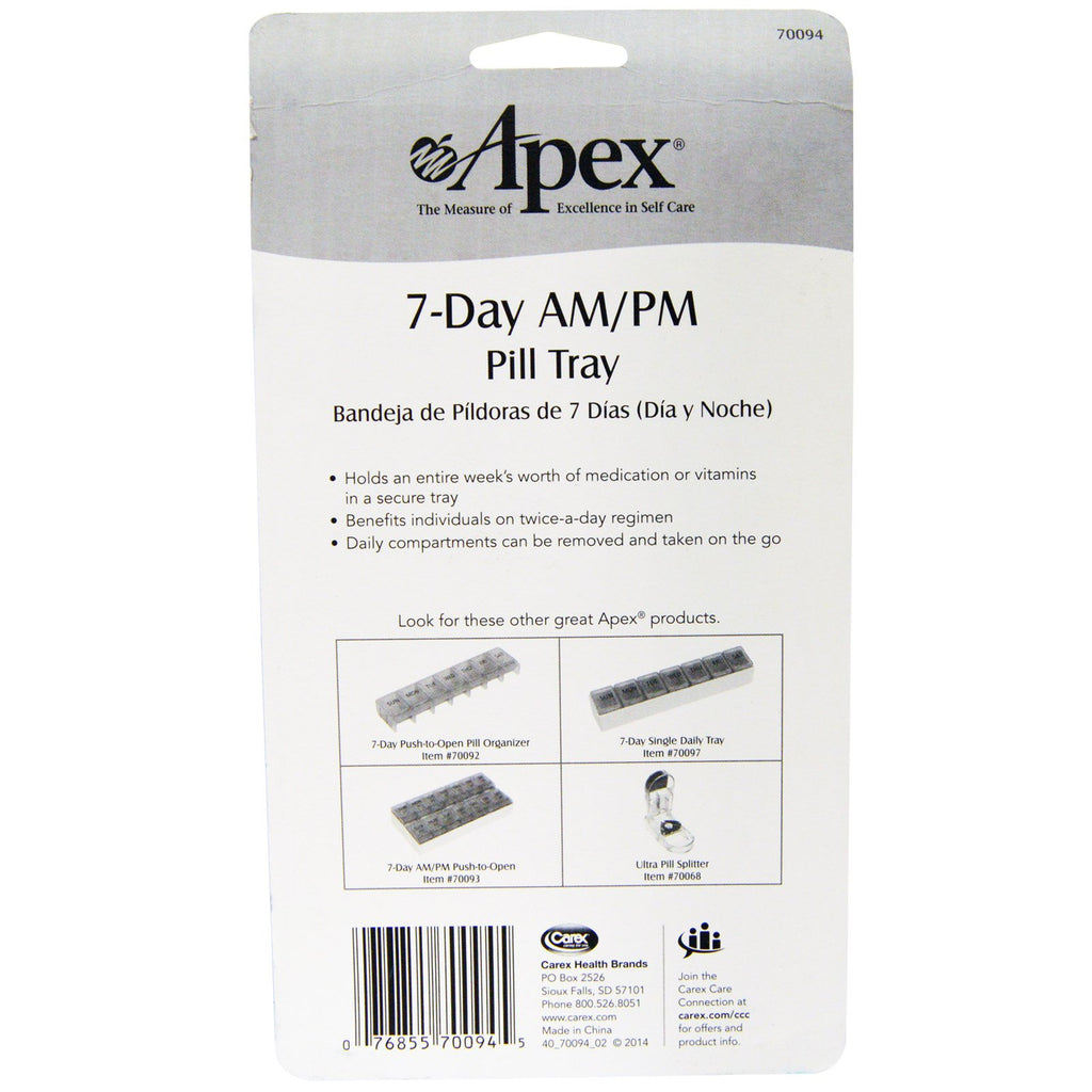 Apex, 7-dages AM/PM pillebakke, 1 pillebakke