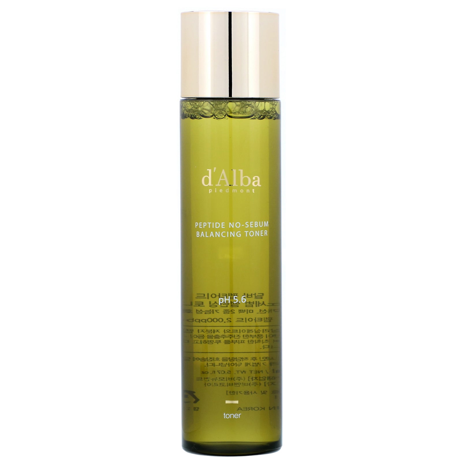 d'Alba, Peptide No-Sebum, Balancing Toner, 5.07 fl oz (150 ml)