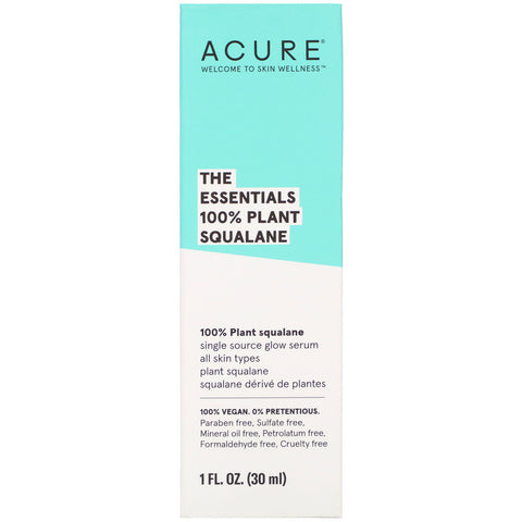 Acure, The Essentials 100 % Plant Squalane, 1 fl oz (30 ml)
