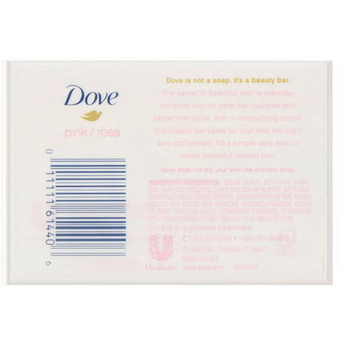 Dove, Pink Beauty Bar, 4 barer, 4 oz (113 g) hver