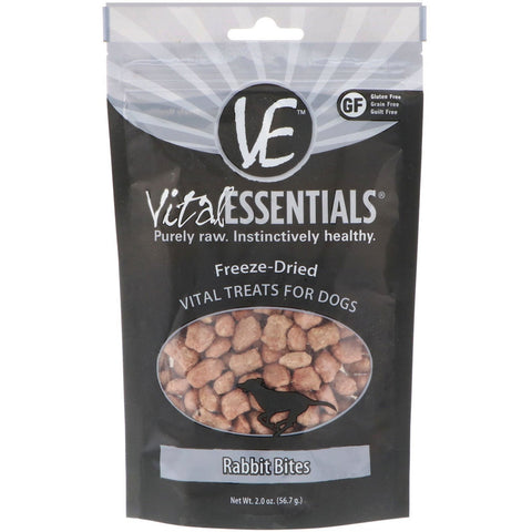 Vital Essentials, Freeze-Dried Vital Treats For Dogs, Rabbit Bites, 2.0 oz (56.7 g)