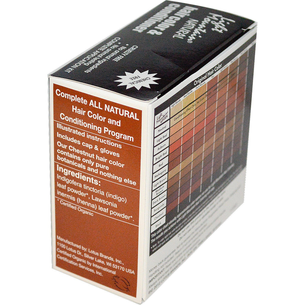 Light Mountain, naturlig hårfarve og balsam, kastanje, 4 oz (113 g)