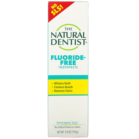 Den naturlige tandlæge, fluorfri tandpasta, pebermyntesalvie, 5,0 oz (141 g)