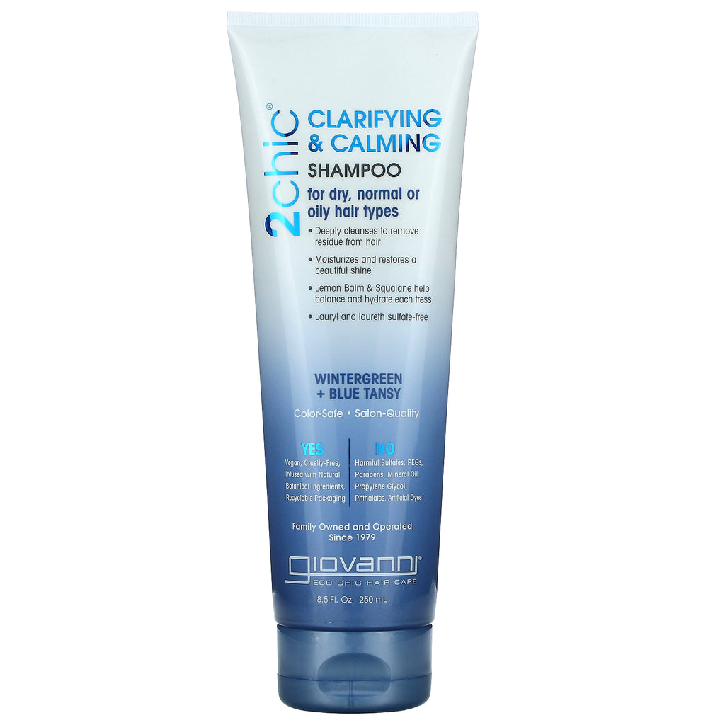 Giovanni, 2chic, Clarifying & Calming Shampoo, Wintergreen + Blue Tansy, 8.5 fl oz (250 ml)