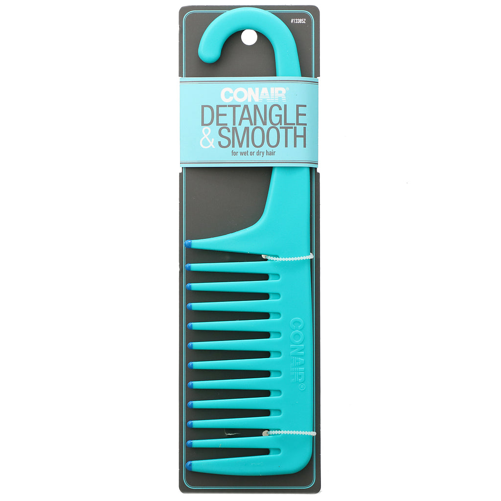 Conair, Detangle &amp; Smooth Shower Comb, para cabello húmedo o seco, 1 peine