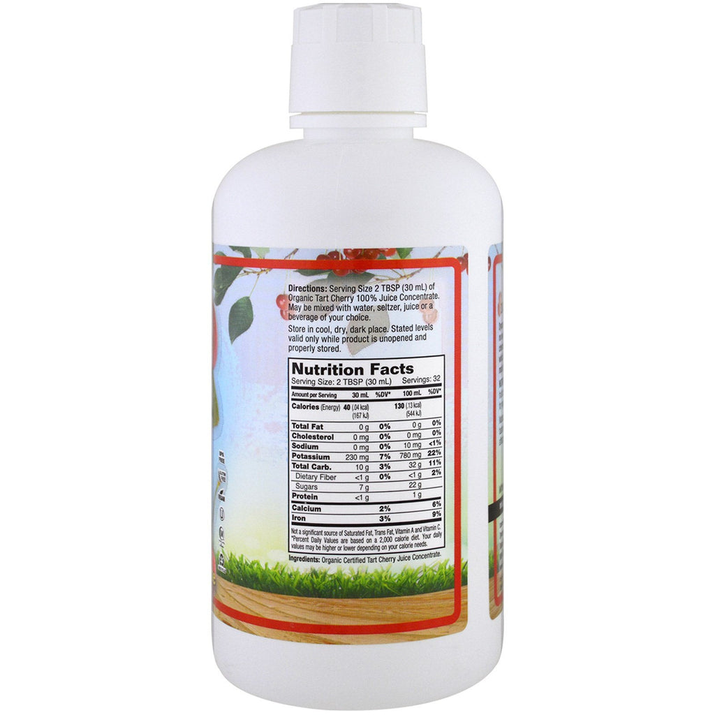Dynamic Health Laboratories, Cereza ácida certificada, 100 % jugo concentrado, sin azúcar, 32 fl oz (946 ml)