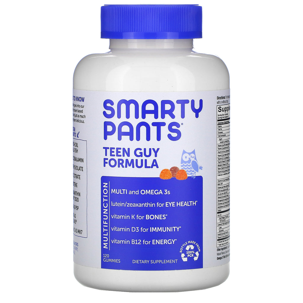 SmartyPants, Teen Guy Formula, Lemon Lime, Cherry, Orange, 120 Gummies