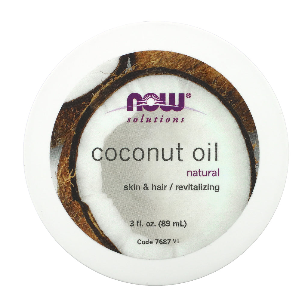 Now Foods, Solutions, Coconut Oil, Natural,  3 fl oz (89 ml)