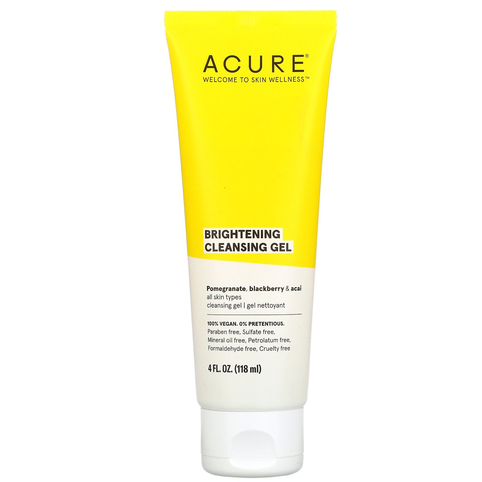 Acure, Brightening Cleansing Gel, 4 fl oz (118 ml)