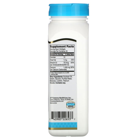 21st Century, Liquid Filled Calcium Plus D3, 1,200 mg, 90 Rapid Release Softgels
