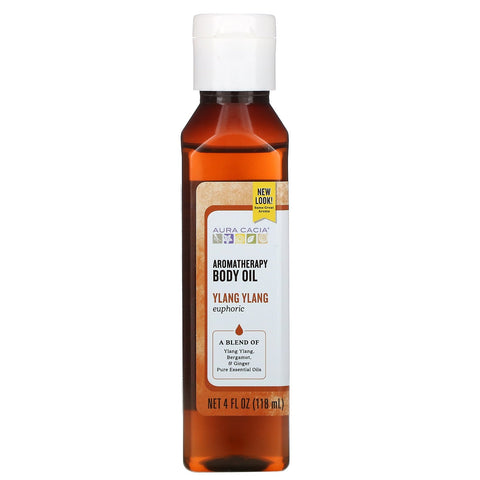 Aura Cacia, Aromatherapy Body Oil, Euphoric Ylang Ylang, 4 fl oz (118 ml)