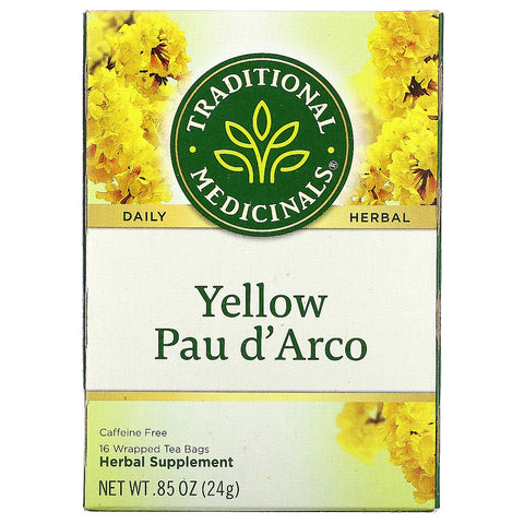 Traditional Medicinals, Yellow Pau d' Arco, Caffeine Free, 16 Wrapped Tea Bags, .85 oz (24 g)