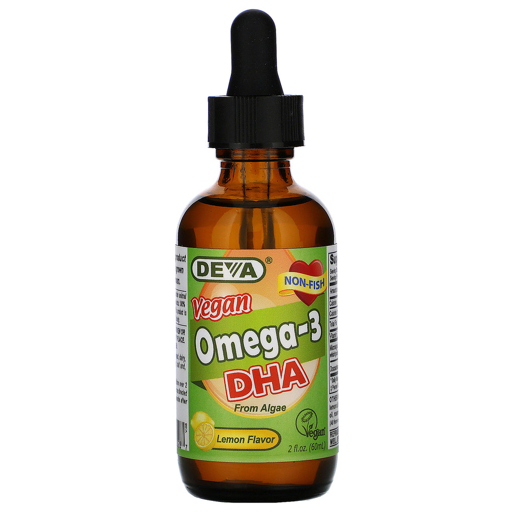 Deva, Vegan Omega-3 DHA, Lemon Flavor, 2 fl oz (60 ml)
