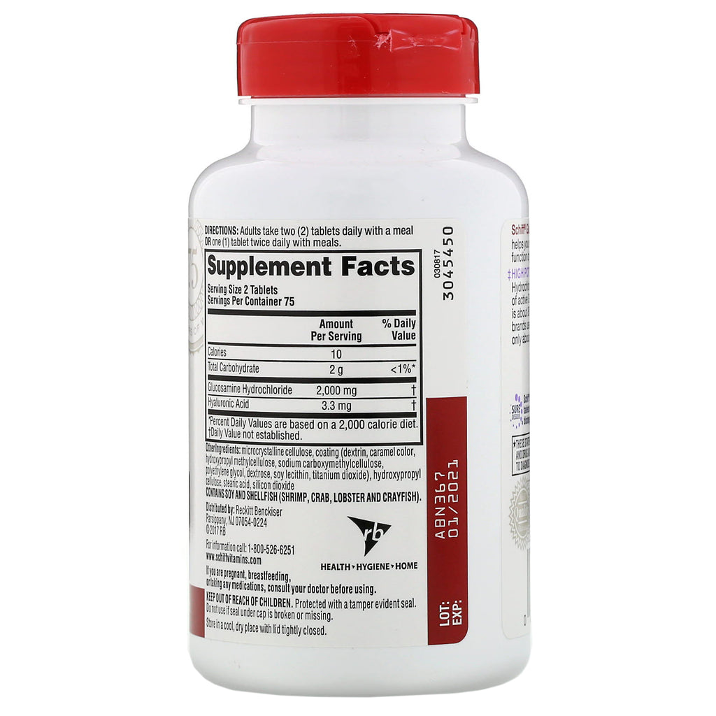 Schiff, Glucosamina, 2000 mg, 150 tabletas recubiertas
