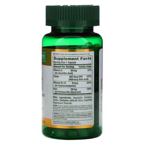 Nature's Bounty, Hierro suave, 28 mg, 90 cápsulas