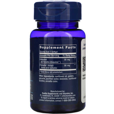 Life Extension, Super Ubiquinol CoQ10 con soporte mitocondrial mejorado, 50 mg, 100 cápsulas blandas