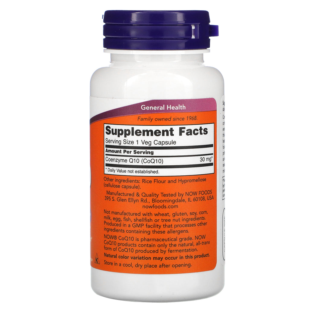 Now Foods, CoQ10, 30 mg, 120 vegetabilske kapsler