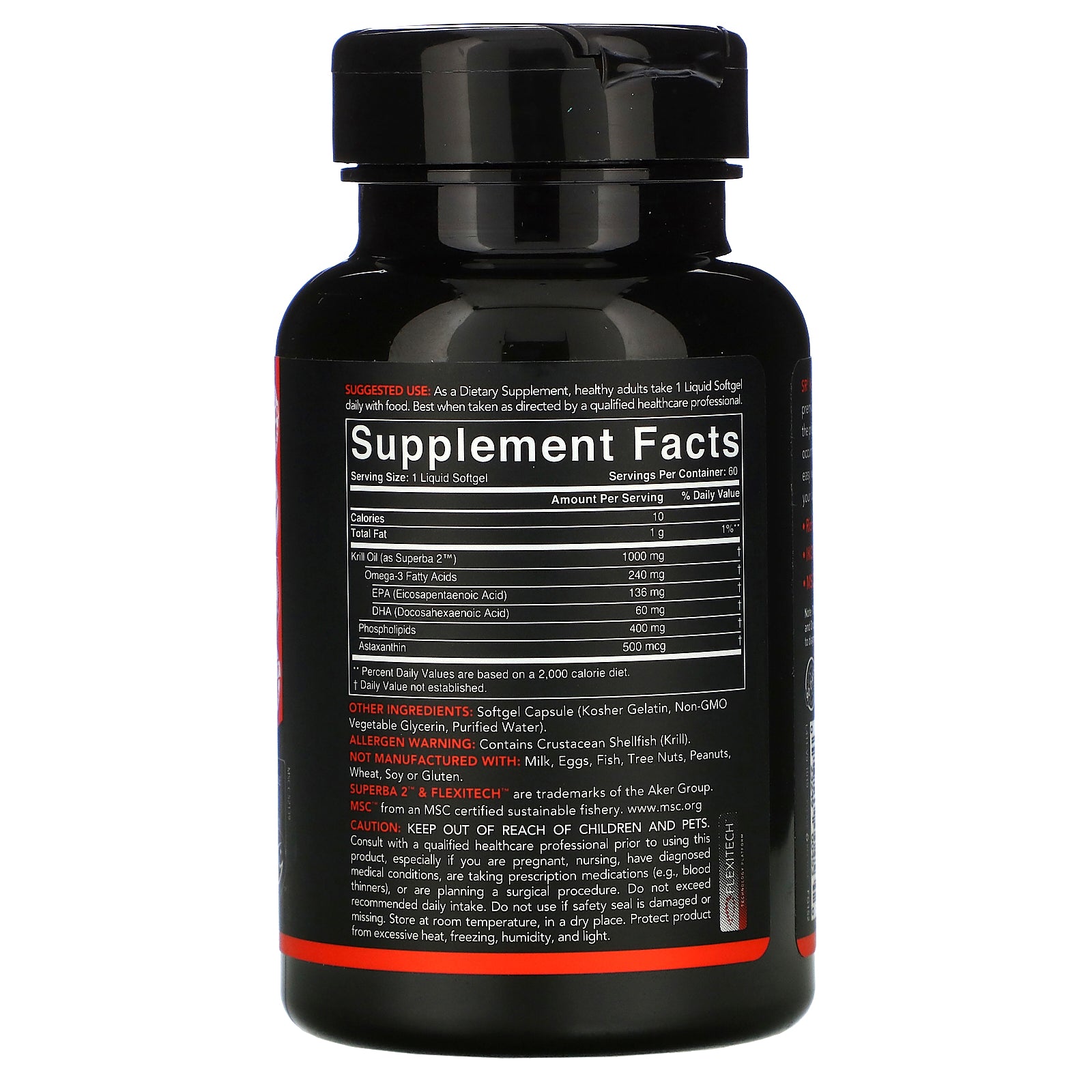 Sports Research, SUPERBA 2 Antarctic Krill Oil with Astaxanthin, 1,000 mg, 60 Softgels