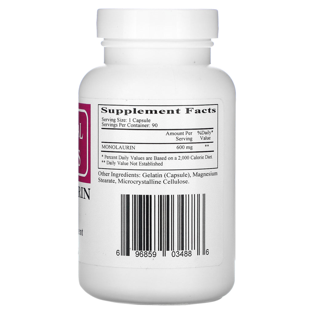 Økologiske formler, Monolaurin, 600 mg, 90 kapsler