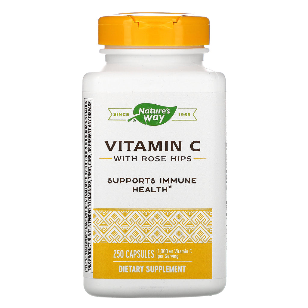Nature's Way, Vitamin C with Rose Hips, 1,000 mg, 250 Capsules