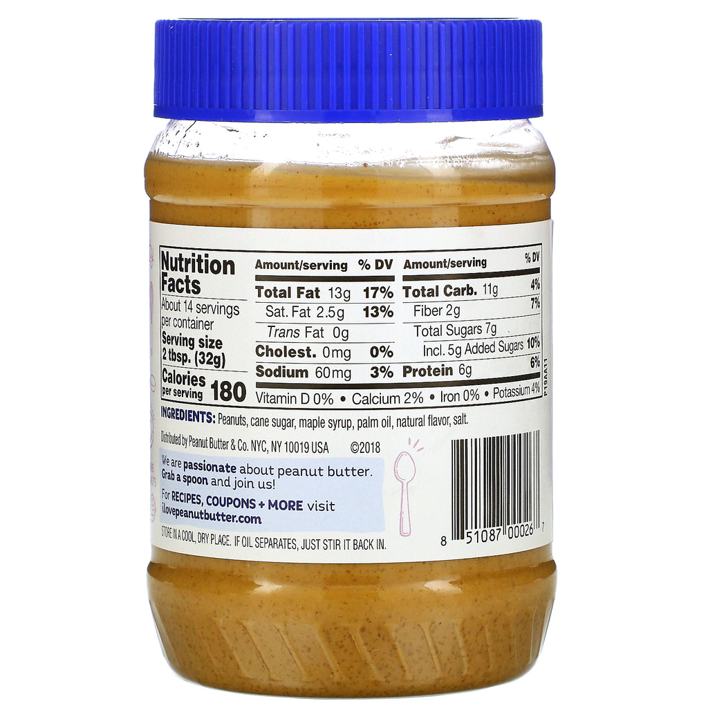 Peanut Butter &amp; Co., Peanut Butter Spread, Mighty Maple, 16 oz (454 g)
