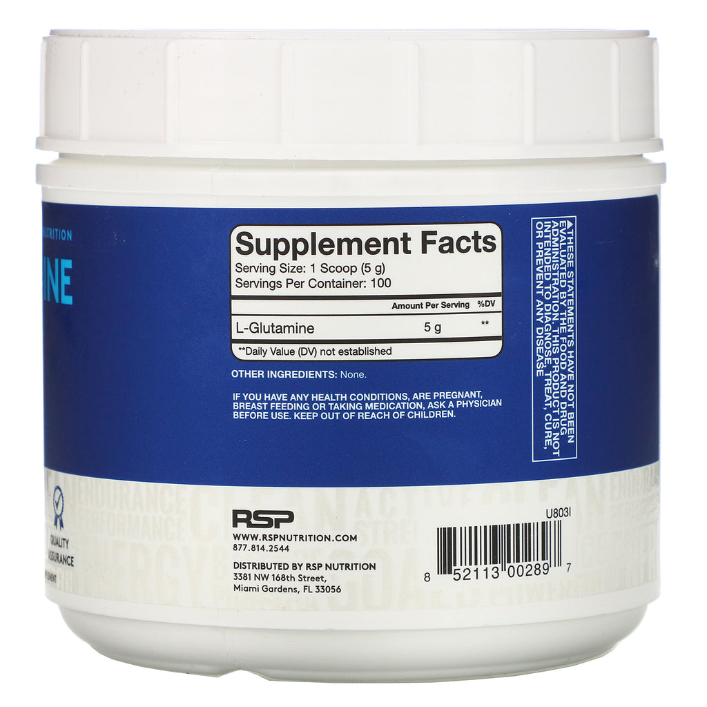 RSP Nutrition, Glutamina, 500 g (17,6 oz)