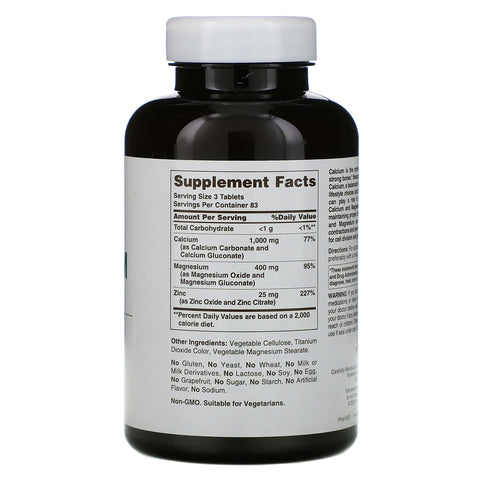 American Health, Chelateret Calcium Magnesium Zink, 250 tabletter