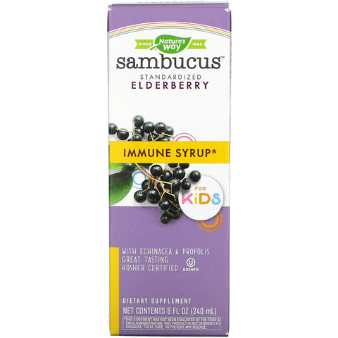Nature's Way, Sambucus for Kids, Standardized Elderberry, Original Syrup, 8 fl oz (240 ml)
