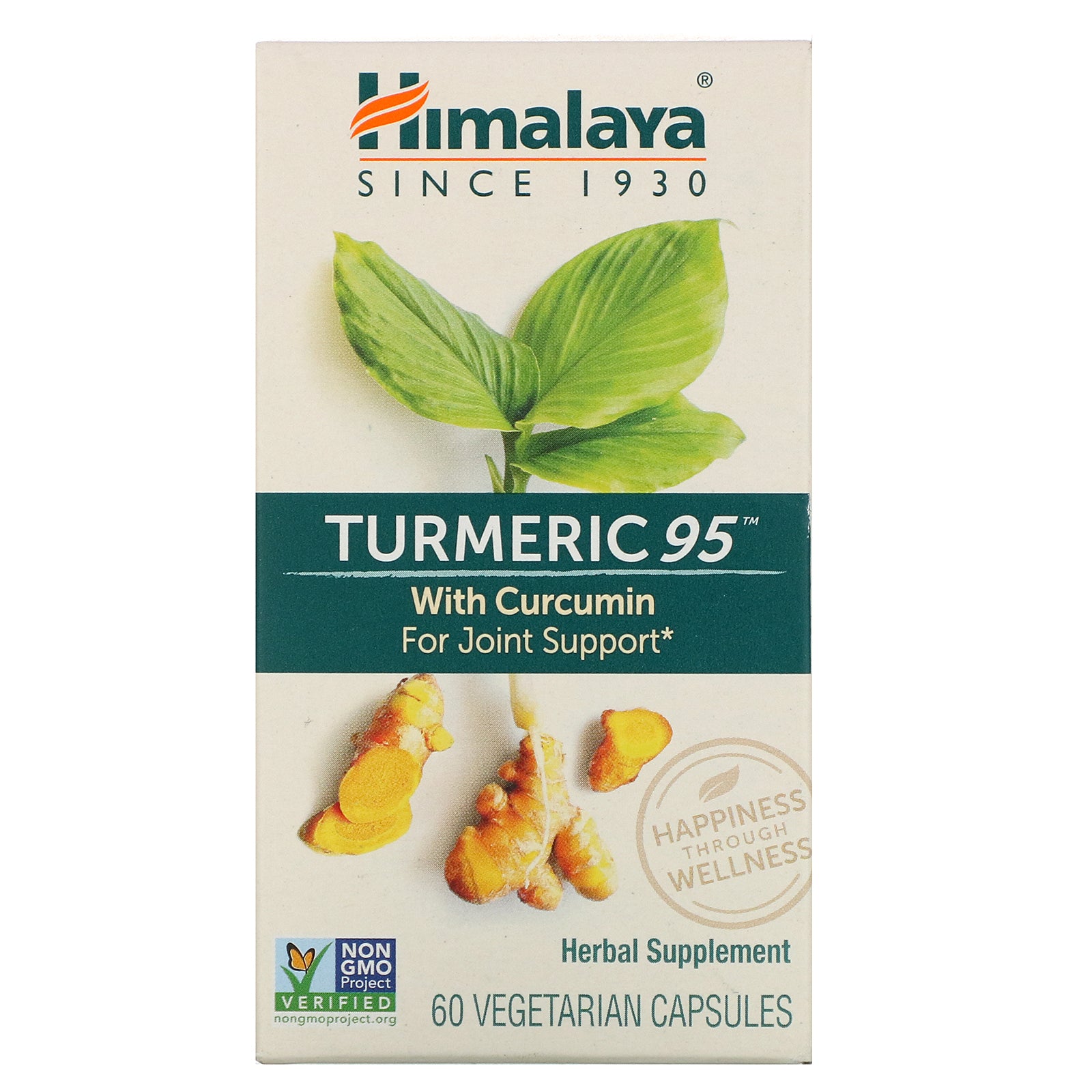 Himalaya, Turmeric 95 with Curcumin, 60 Vegetarian Capsules