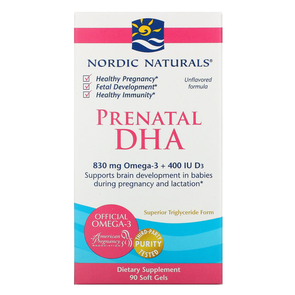 Nordic Naturals, Prenatal DHA, Unflavored Formula, 830 mg, 90 Soft Gels