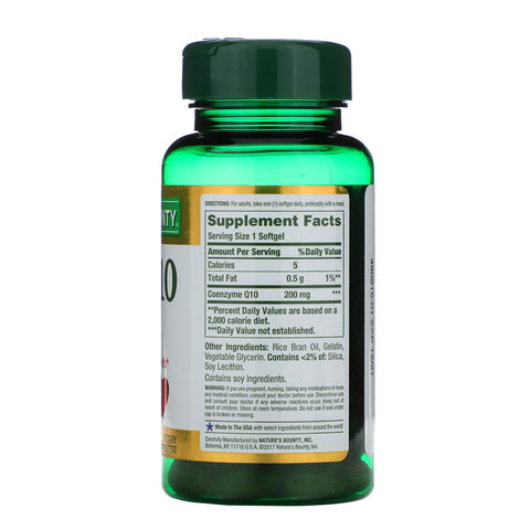 Nature's Bounty, Co Q-10, 200 mg, 45 cápsulas blandas de liberación rápida
