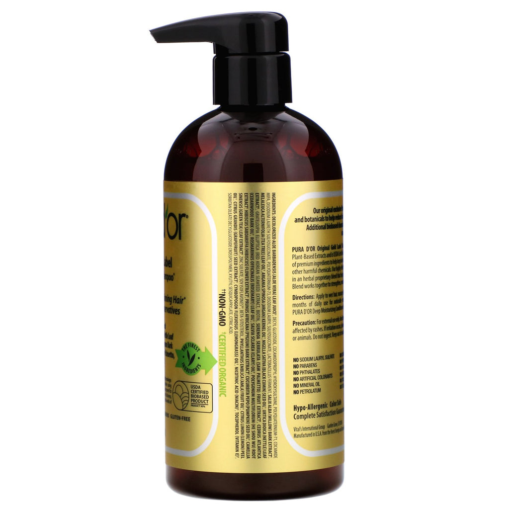 Pura D'or, anti-hårfortyndende shampoo, 16 fl oz (473 ml)