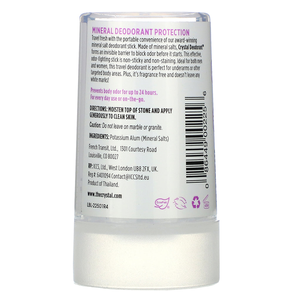 Crystal Body Deodorant, Desodorante en barra mineral, Sin perfume, 1,5 oz (40 g)