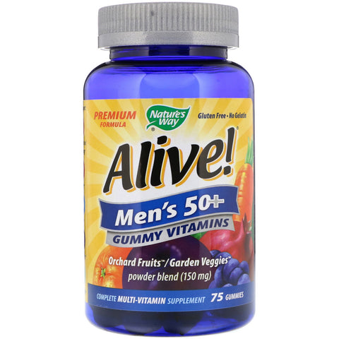 Nature's Way, Alive! Men's 50+ Gummy Vitamins, 75 Gummies