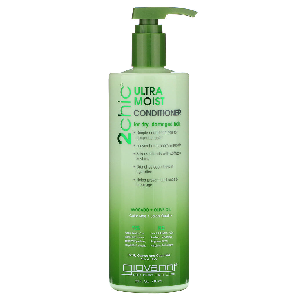 Giovanni, 2chic, Ultra-Moist Conditioner, for Dry, Damaged Hair, Avocado & Olive Oil, 24 fl oz (710 ml)