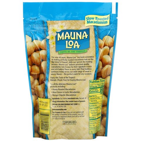 Mauna Loa, macadamias tostadas en seco con sal marina, 283 g (10 oz)