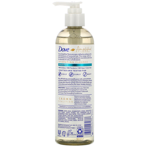Dove, Amplified Textures, Hydrating Cleanse Shampoo, 11,5 fl oz (340 ml)