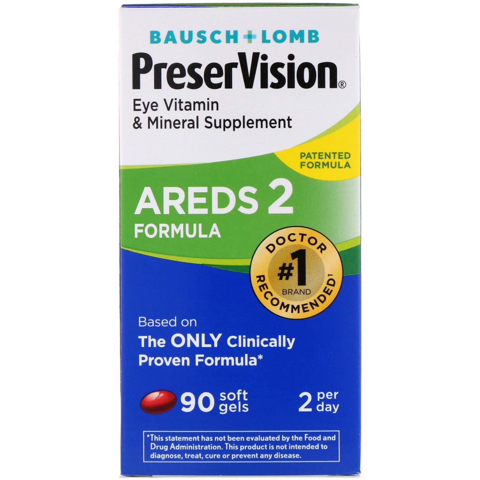 Bausch & Lomb, PreserVision, AREDS 2 Formula, 90 Soft Gels